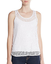 Top sans manches en broderie anglaise