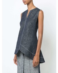 Top sans manches en denim bleu marine Derek Lam