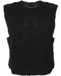 Top sans manches en laine en tricot noir Derek Lam