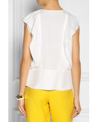 Top sans manches en soie blanc By Malene Birger