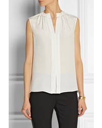 Top sans manches en soie blanc Derek Lam