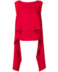 Top sans manches en soie rouge Givenchy