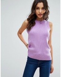 Top sans manches en tricot violet clair Asos