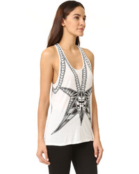 Top sans manches géométrique blanc Herve Leger