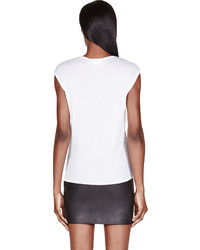 Top sans manches imprimé blanc et noir Helmut Lang