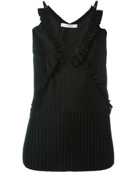 Top sans manches plissé noir Givenchy