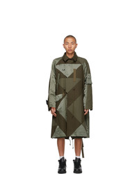 Trench à patchwork olive