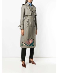 Trench brodé olive Erdem