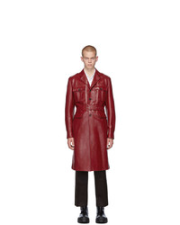 Trench en cuir bordeaux