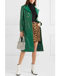 Trench en cuir vert foncé ALEXACHUNG