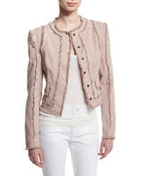 Veste à franges rose