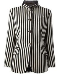 Veste à rayures verticales blanche et noire Jean Paul Gaultier