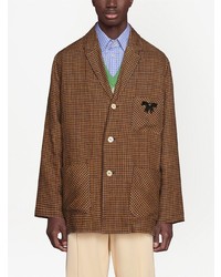 Veste-chemise à carreaux marron Gucci