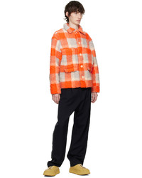 Veste-chemise à carreaux orange Henrik Vibskov