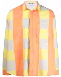 Veste-chemise à carreaux orange Sunnei