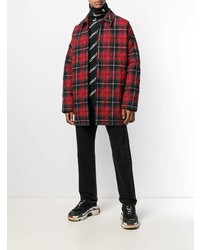 Veste-chemise à carreaux rouge Balenciaga