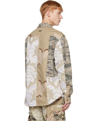 Veste-chemise à fleurs beige Marine Serre