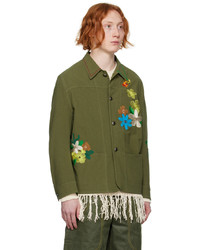 Veste-chemise à fleurs olive Andersson Bell