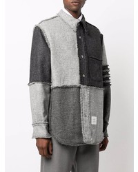 Veste-chemise à patchwork gris foncé Thom Browne