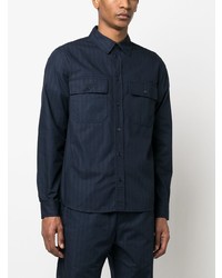 Veste-chemise à rayures horizontales bleu marine Wood Wood