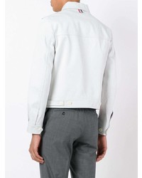 Veste-chemise à rayures horizontales grise Thom Browne