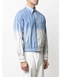 Veste-chemise à rayures verticales bleu clair Lanvin