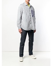 Veste-chemise à rayures verticales bleu clair Sunnei