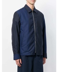 Veste-chemise à rayures verticales bleu marine Marni
