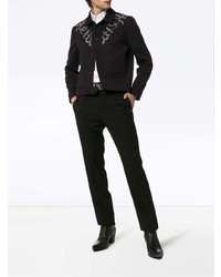 Veste-chemise brodée noire Saint Laurent