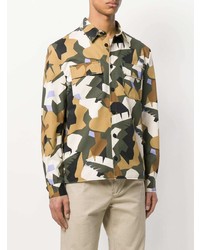 Veste-chemise camouflage olive MSGM