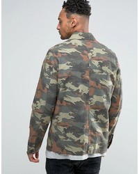 Veste-chemise camouflage olive Asos