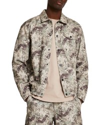 Veste-chemise camouflage vert menthe