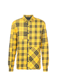 Veste-chemise écossaise jaune