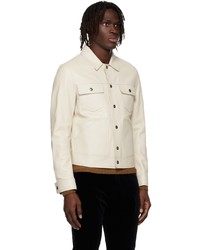 Veste-chemise en cuir blanche Tom Ford