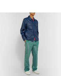 Veste-chemise en cuir bleu marine Sies Marjan