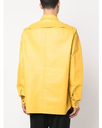 Veste-chemise en cuir jaune Rick Owens