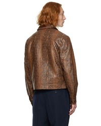 Veste-chemise en cuir marron Second/Layer