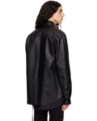 Veste-chemise en cuir noire Ann Demeulemeester