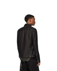 Veste-chemise en cuir noire Rick Owens