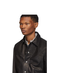 Veste-chemise en cuir noire Rick Owens