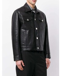 Veste-chemise en cuir noire Neil Barrett