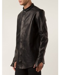 Veste-chemise en cuir noire Boris Bidjan Saberi