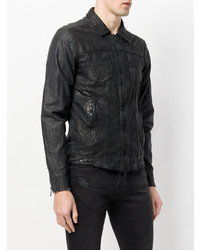 Veste-chemise en cuir noire Giorgio Brato