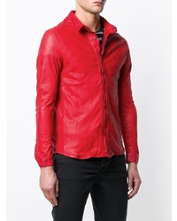 Veste-chemise en cuir rouge Giorgio Brato