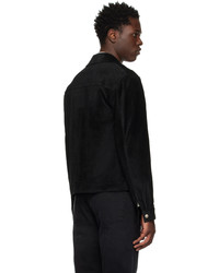 Veste-chemise en daim noire Séfr