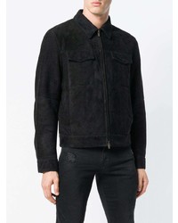 Veste-chemise en daim noire Ajmone