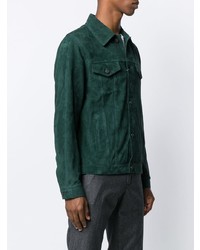 Veste-chemise en daim vert foncé Kent & Curwen
