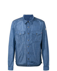 Veste-chemise en denim à clous bleue