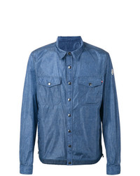 Veste-chemise en denim à clous bleue Moncler