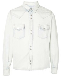 Veste-chemise en denim blanche Saint Laurent